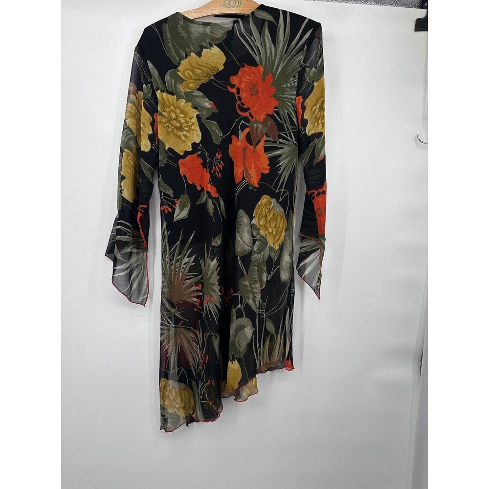 Ashro Multicolor Cotton Polyester Multicolor Dress Size M 3/4 sleeves Note